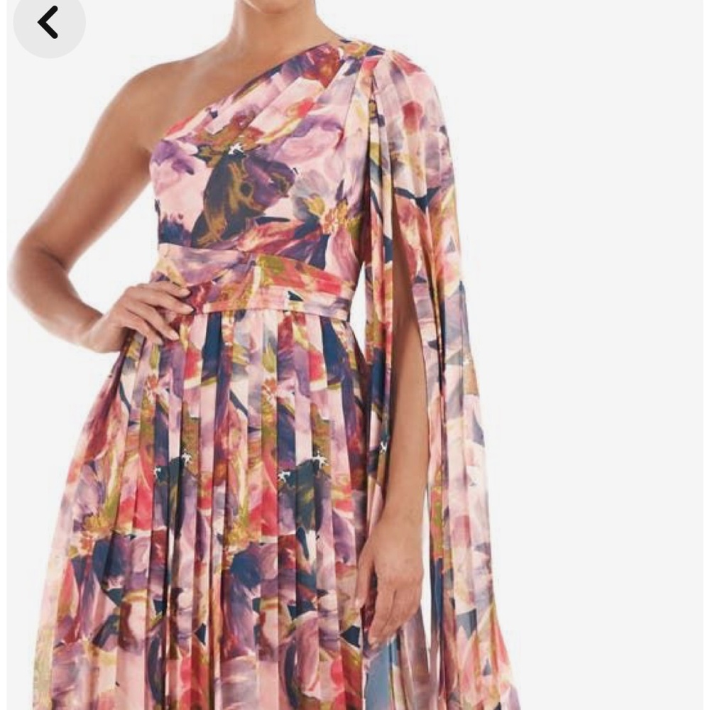 Kay Unger pleated floral dress